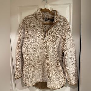 Stillwater Supply Beige Brown 1/4 Zip Sherpa Pullover - Large